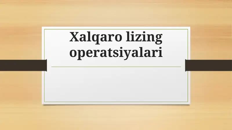 Xalqarolizing operatsiyalari