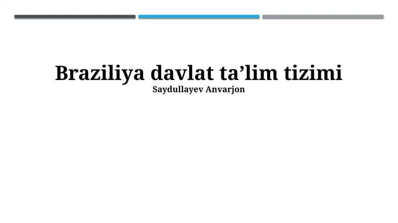 Braziliya davlat ta'lim tizimi