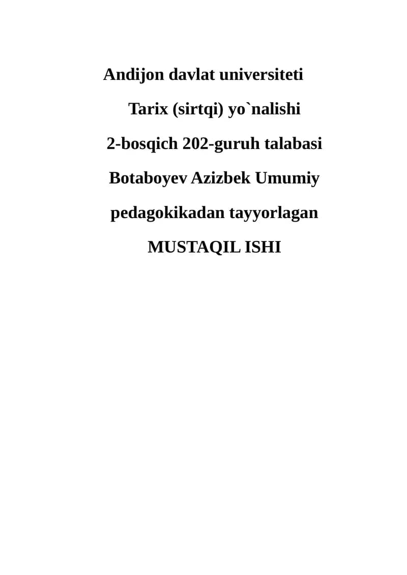 Ta'lim Metodlari va Vositalari