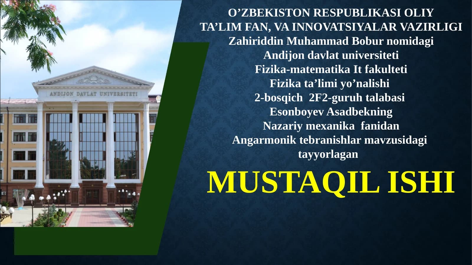 Angarmonik tebranishlar mavzusidagi