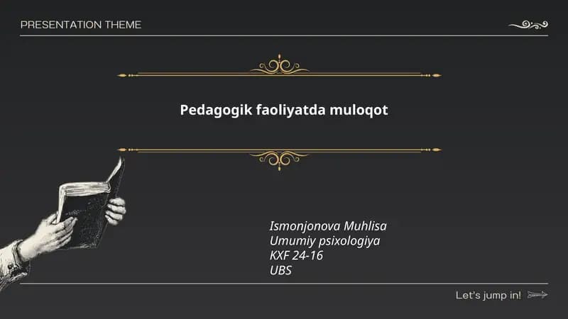 Pedagogik faoliyatda muloqot