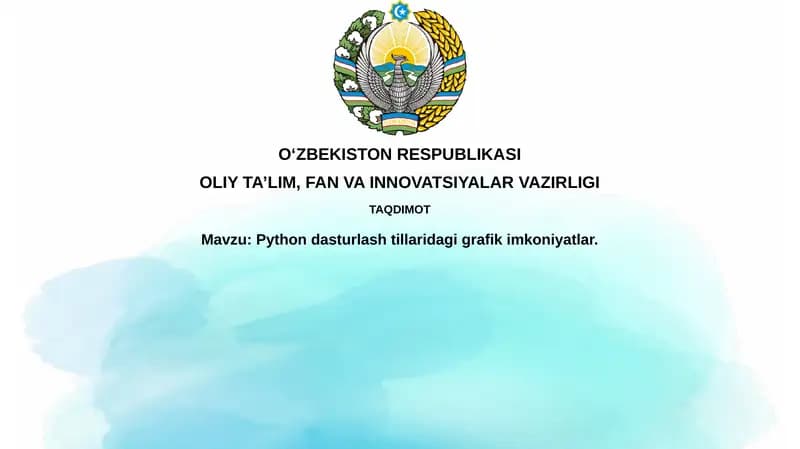 Pythondasturlashtillaridagigrafikimkoniyatlar