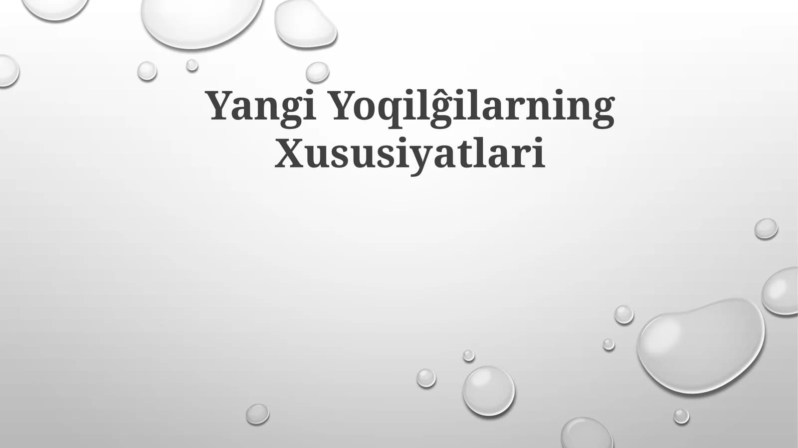 Yangi Yoqilgilarning Xususiyatlari