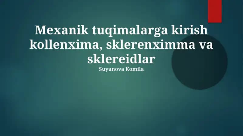 Sklerenxima va sklereidlar