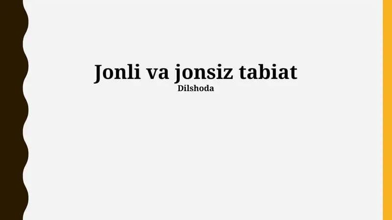 Tirik va jonsiz tabiat
