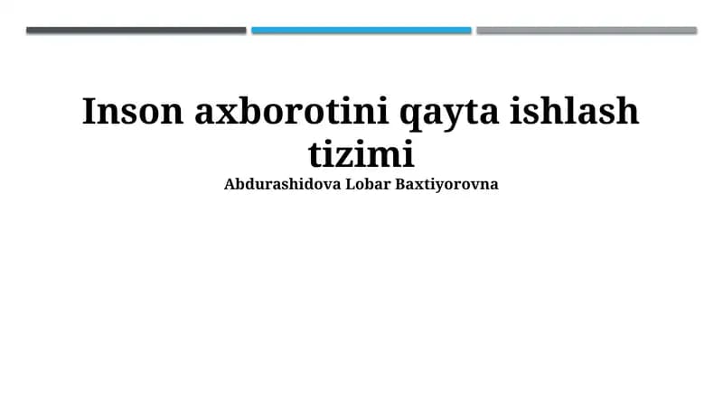 Inson Axborot Qayta Ishlash Tizimi
