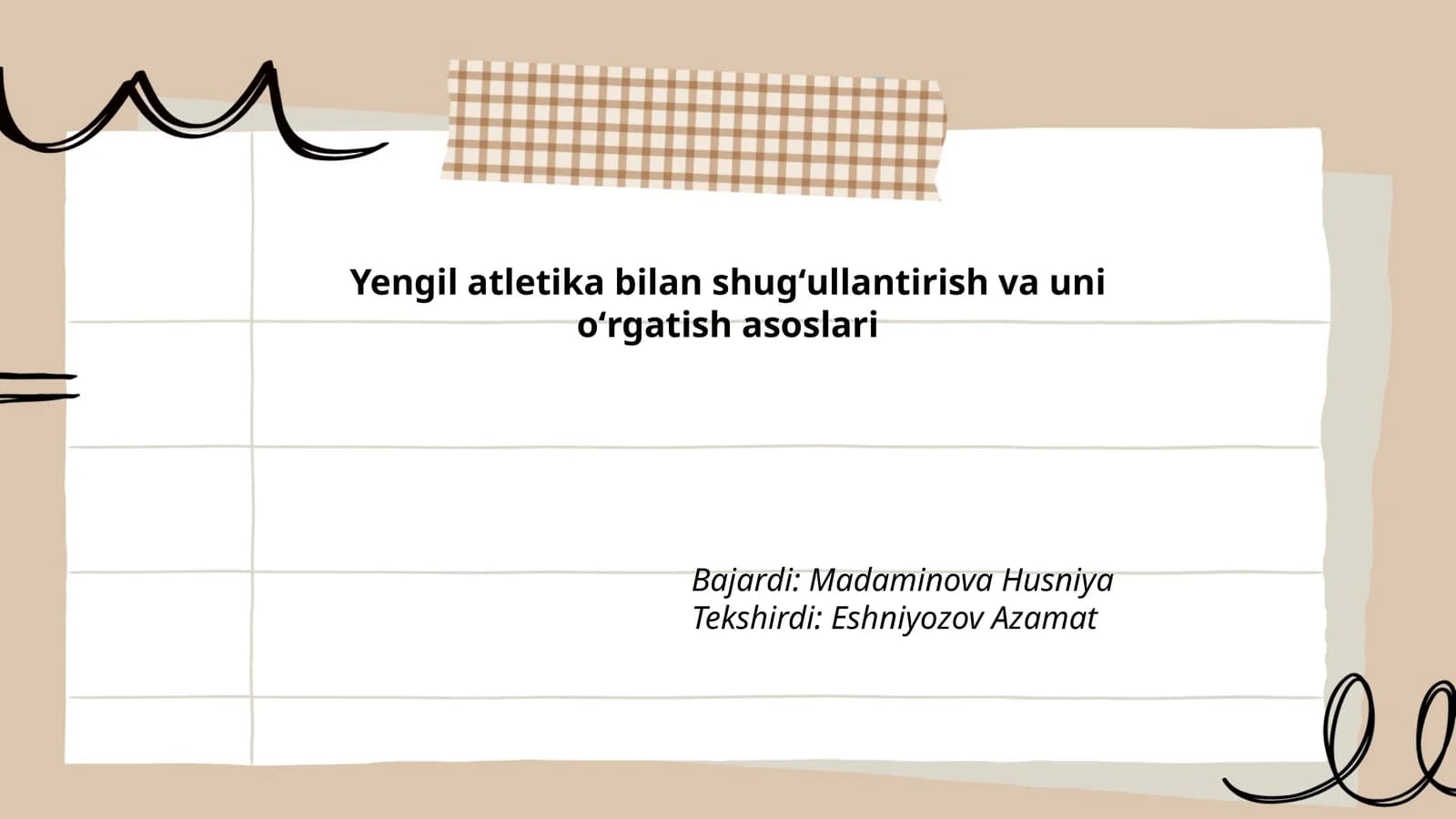 Yengil atletika bilan shugʻullantirish va uni oʻrgatish asoslari