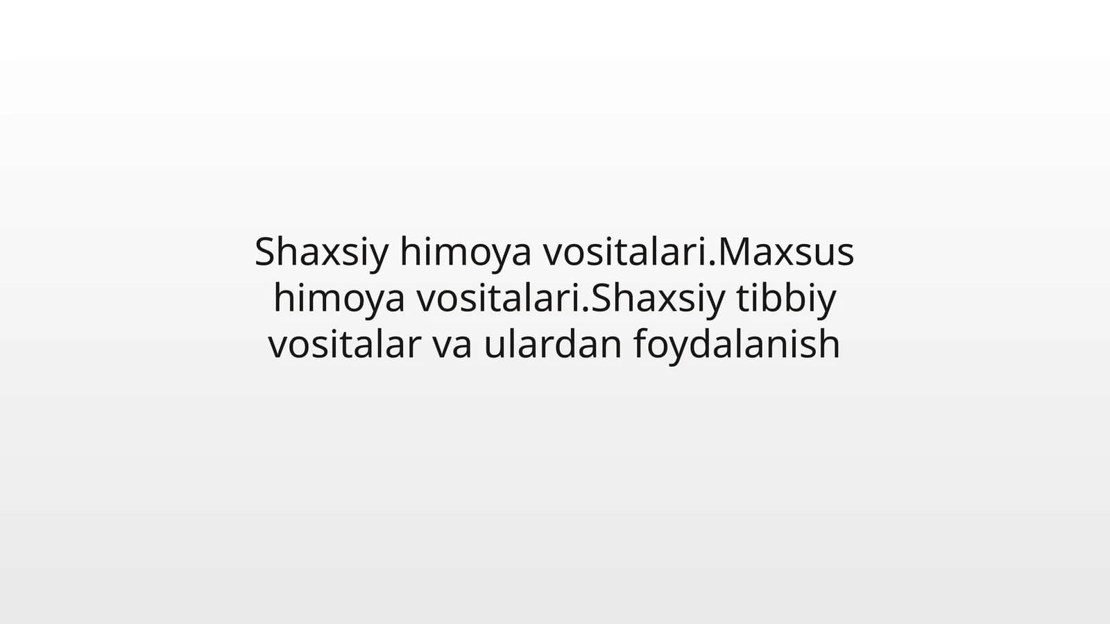 Shaxsiy himoya vositalari