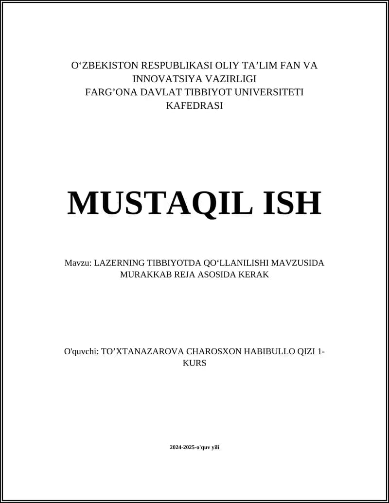 Lazerni terapiya usullari