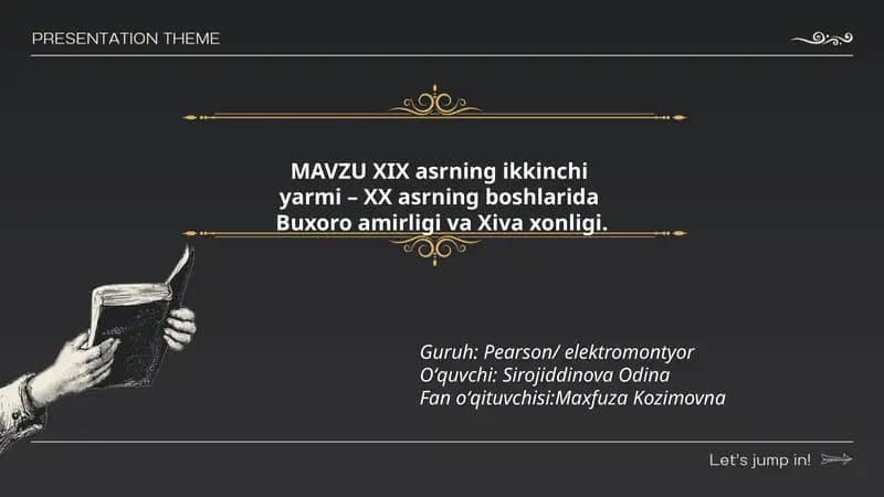 XIX asrning ikkinchi yarmi – XX asrning boshlarida Buxoro amirligi va Xiva xonligi
