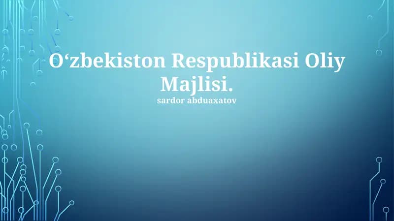 O‘zbekiston Respublikasi Oliy Majlisi