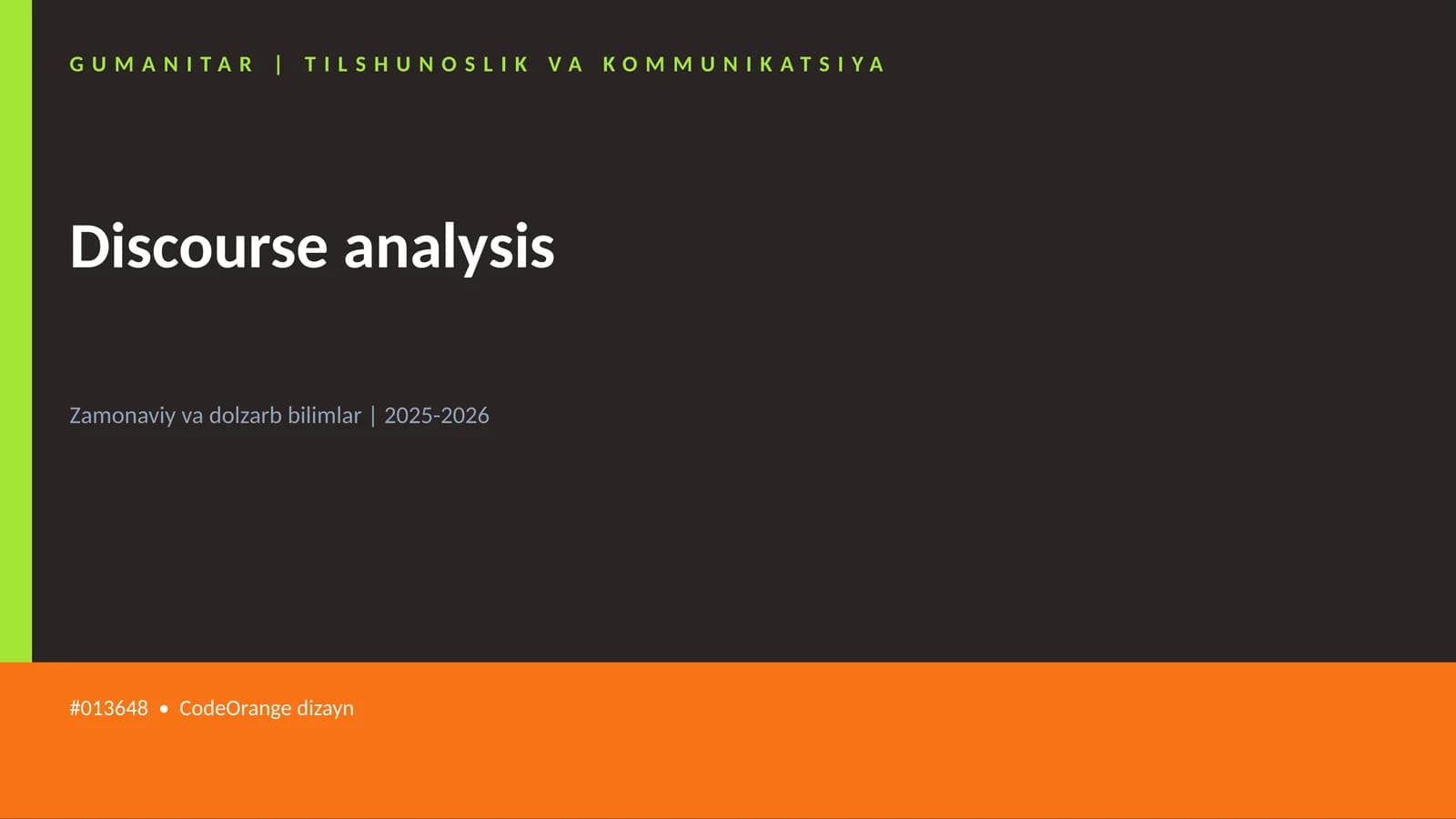 Discourse analysis