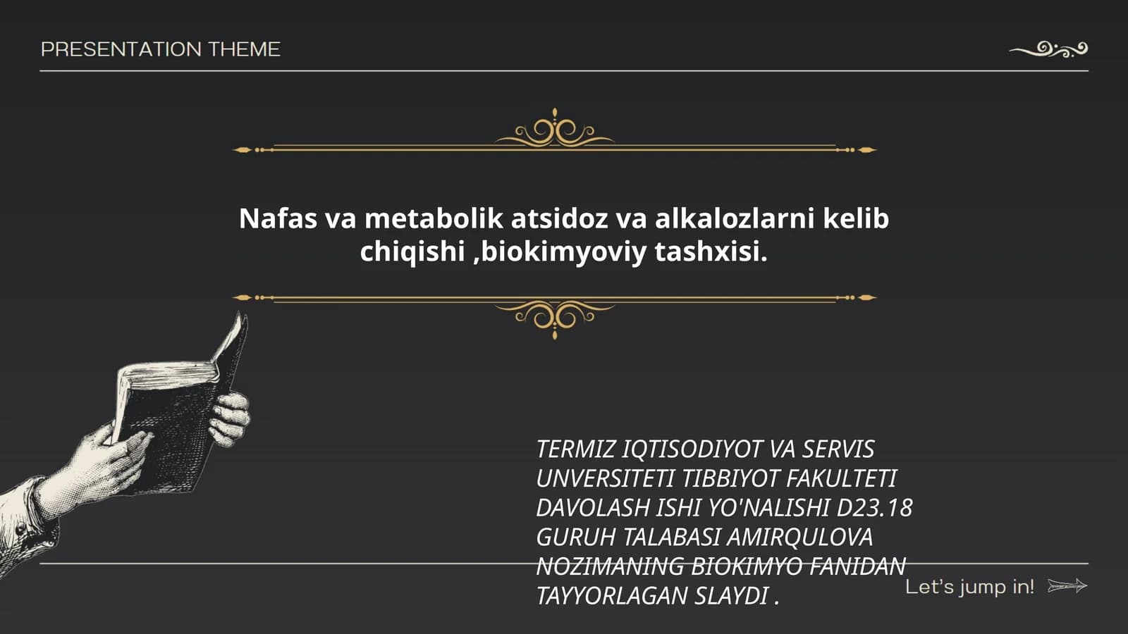 BIOKIMYO FANIDAN TAYYORLAGAN SLAYD