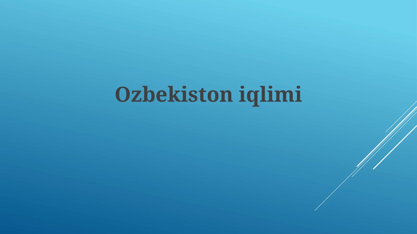 Ozbekistoniqlimi