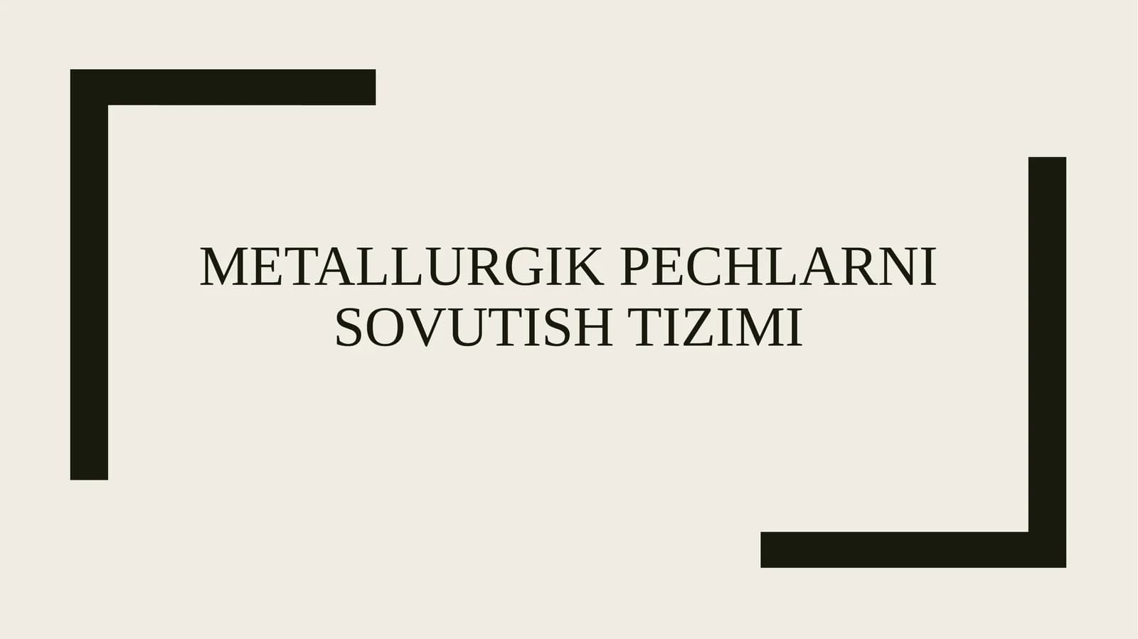 Metallurgik pechlarni sovutish tizimi