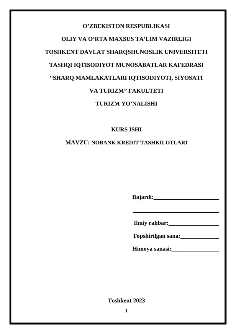 NOBANK KREDIT TASHKILOTLARI