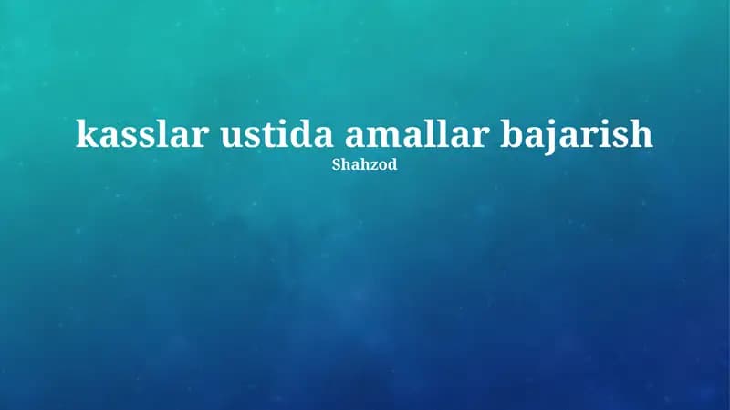Matritsalar ustida amallarni bajarish