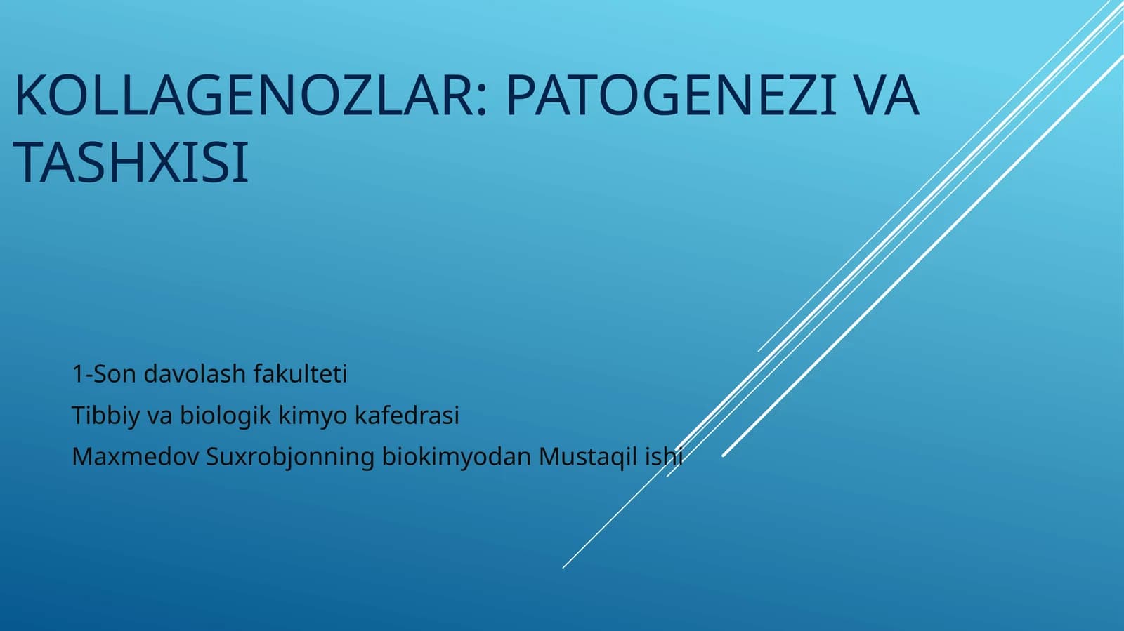 Kollagenozlar: patogenezi va tashxisi.