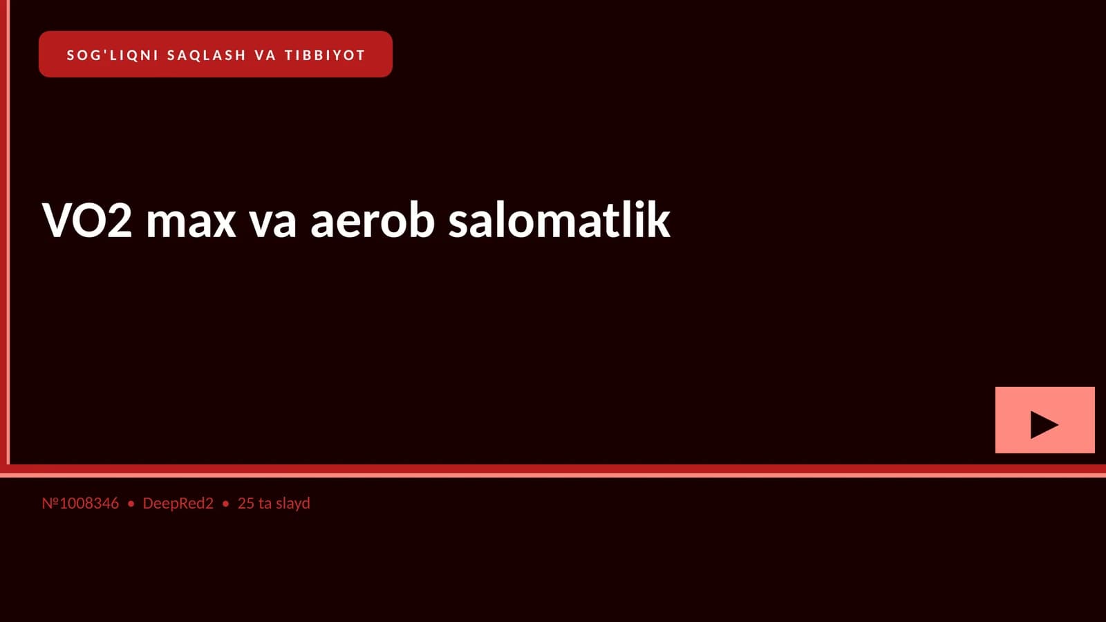 VO2 max va aerob salomatlik