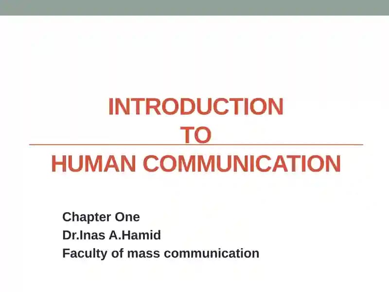 Introduction to Human Communication