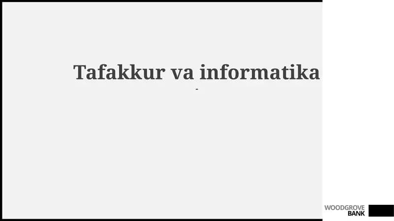 Tafakkur va informatika
