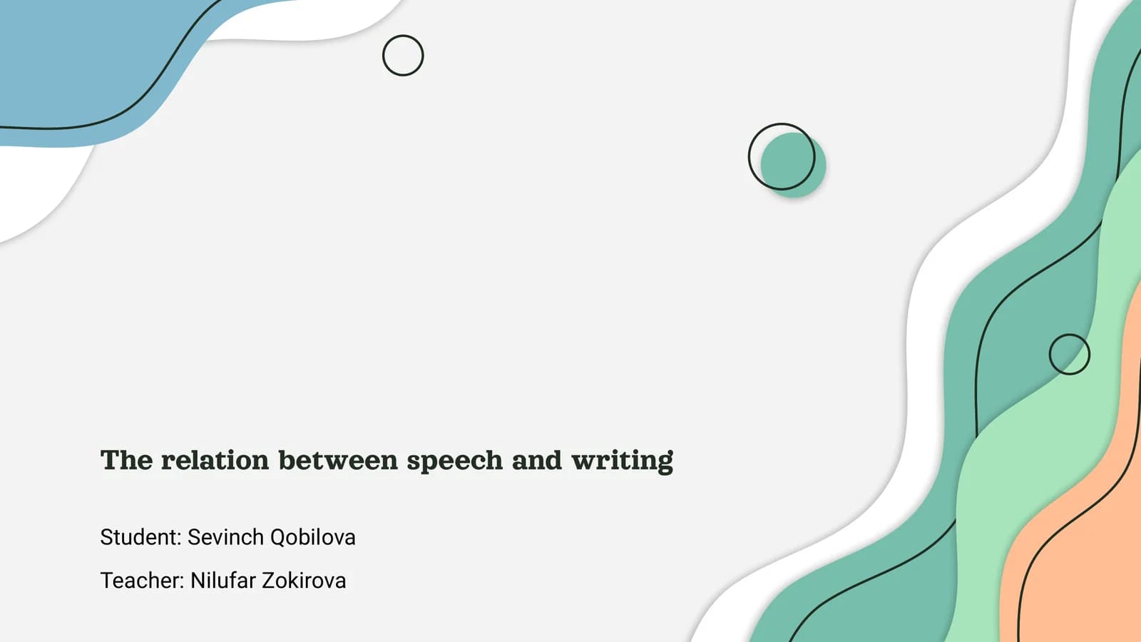 The relation between speech and writing