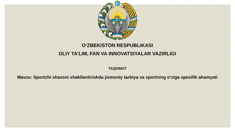 Jismoniy tarbiya va sportning o'ziga xos xususiyati