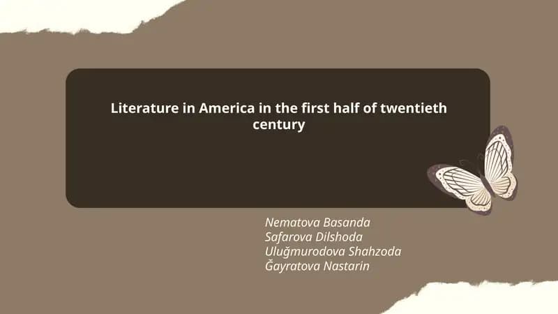 Literature in America in the first half of twentieth century