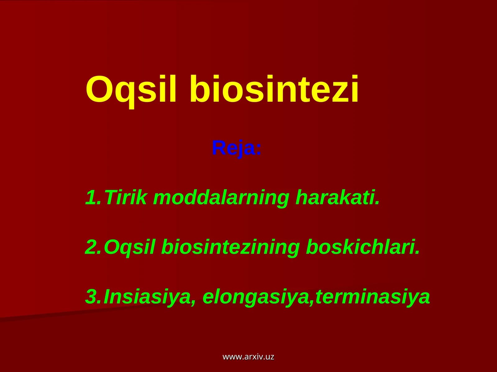 Oqsil biosintezi