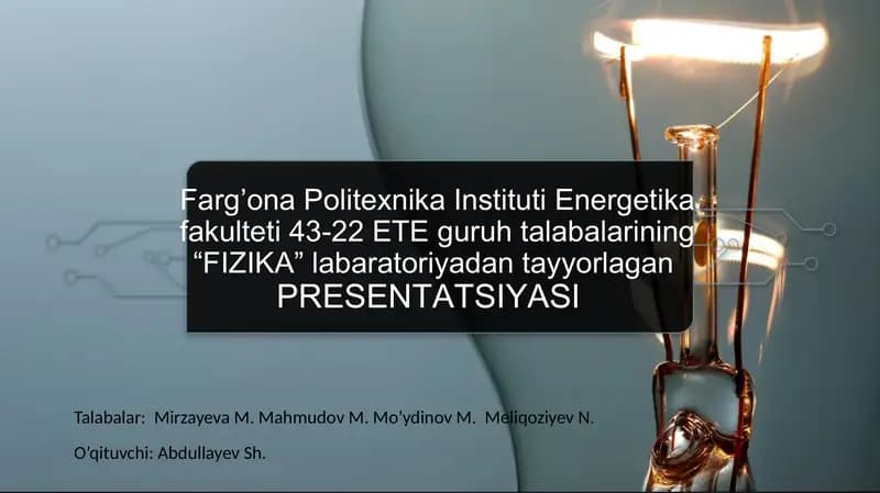 Qattiq jismlarning elastiklik modulini aniqlash