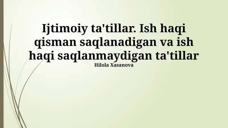 Milliy bayramlar va ularning ahamiyati