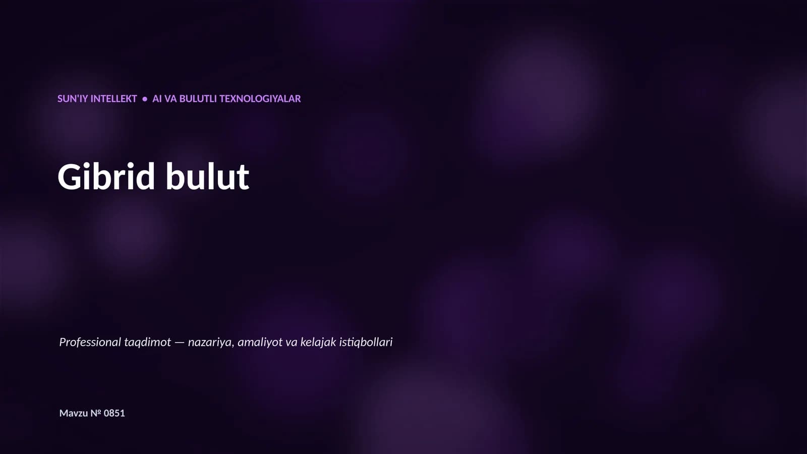 Professional taqdimot — nazariya, amaliyot va kelajak istiqbollari