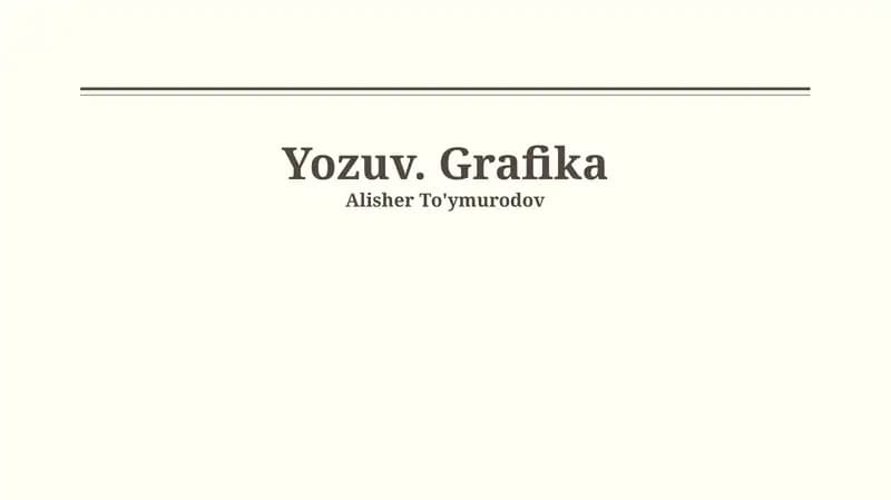 Yozuv. Grafika