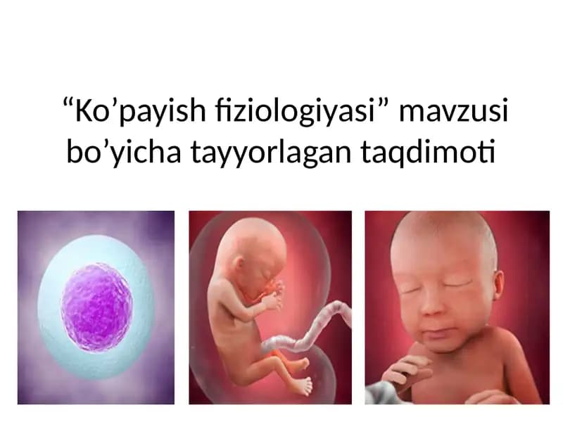 Ko’payish fiziologiyasi