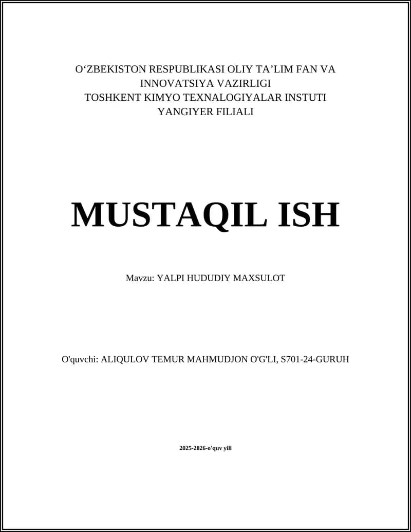 Yalpi hududiy maxsulot