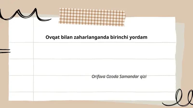 Zaharlanish belgilari va simptomlari