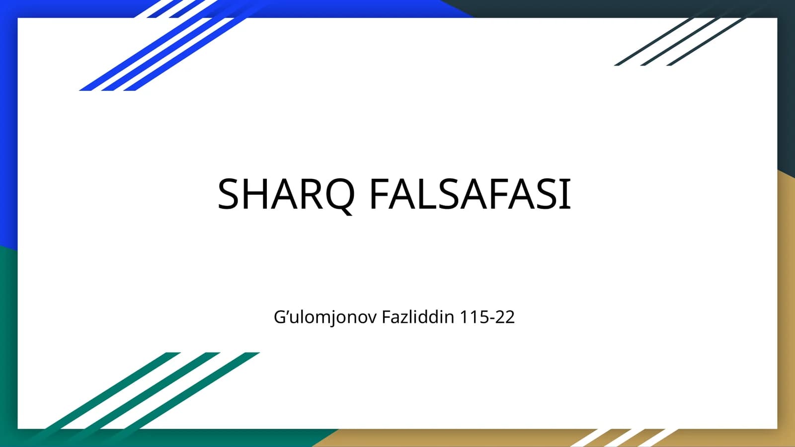 SHARQ FALSAFASI
