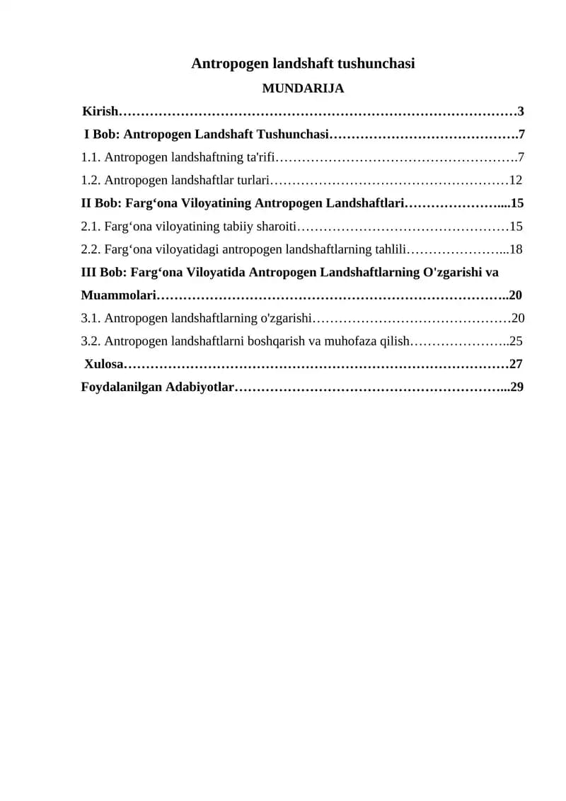 Antropogen Landshaft Tushunchasi