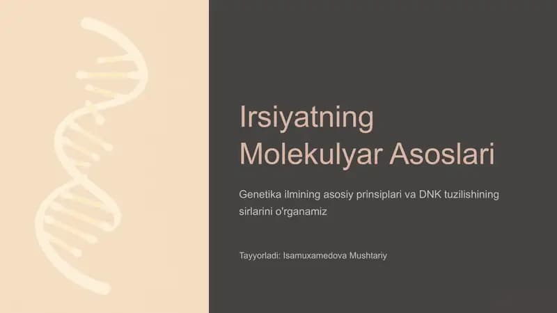 Irsiyatning Molekulyar Asoslari
