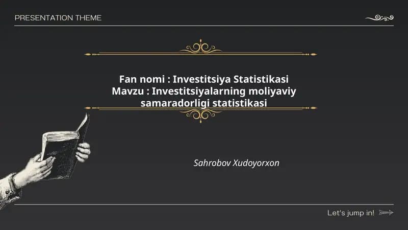 Investitsiya Statistikasi