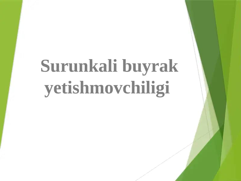 Surunkali buyrak yetishmovchiligi