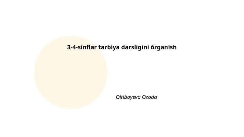 3-4-sinflar tarbiya darsligini órganish