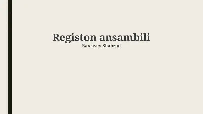 Ro'yxatdan o'tkazish ansambli