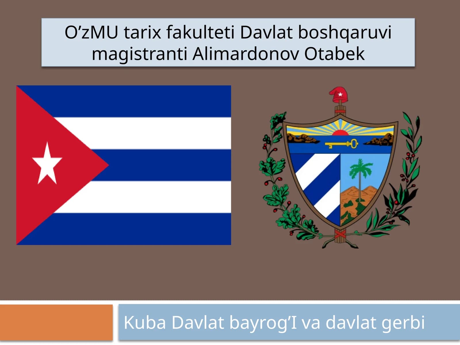 Kuba Davlat bayrogi va davlat gerbi