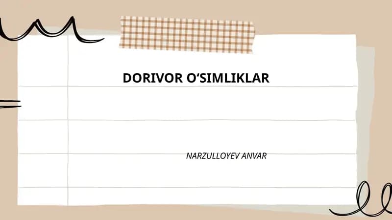 DORIVOR O‘SIMLIKLAR