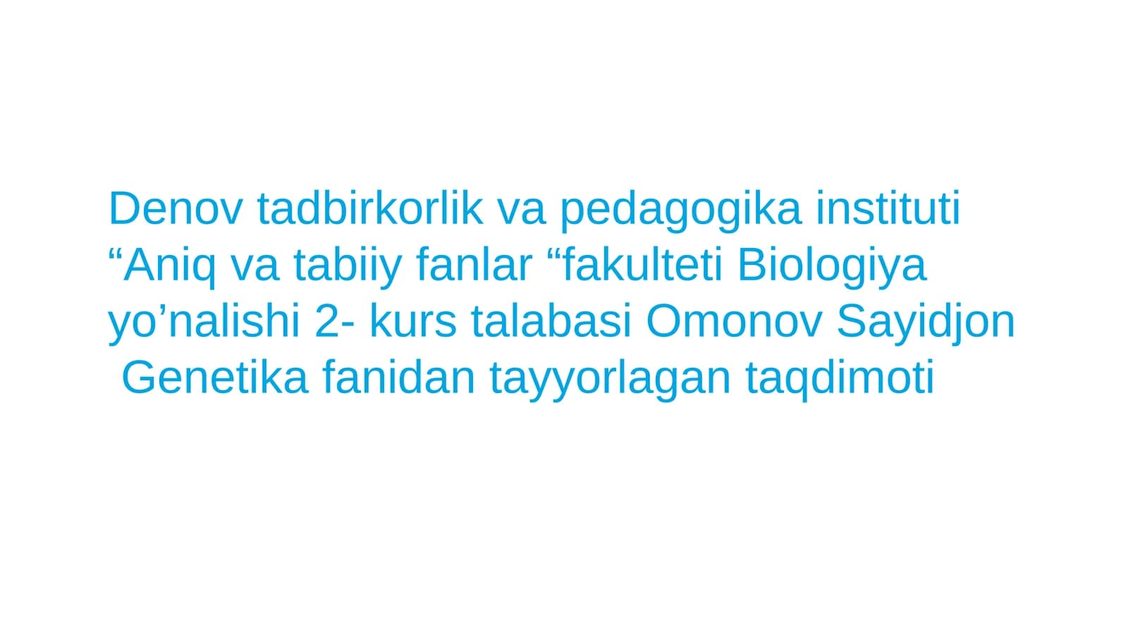 Genetika  yangi yo'nalishlari