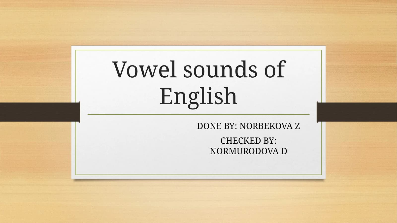 Vowel sounds of English