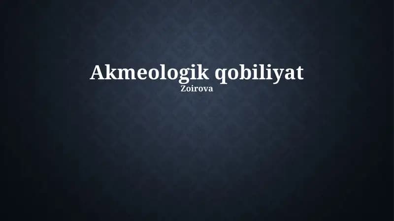 Akmeologik qobiliyat
