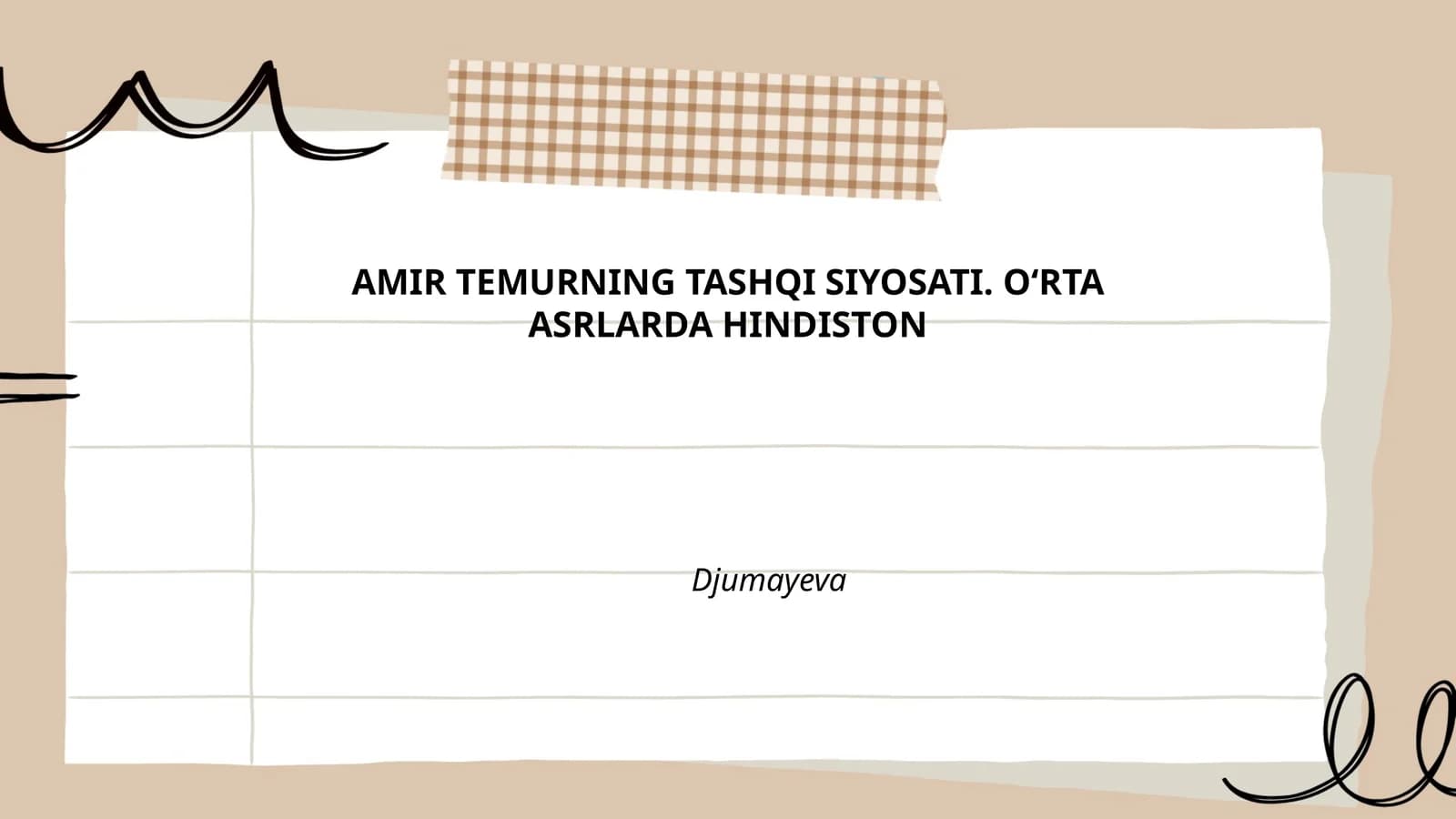 Amir Temurning Tashqi Siyosati