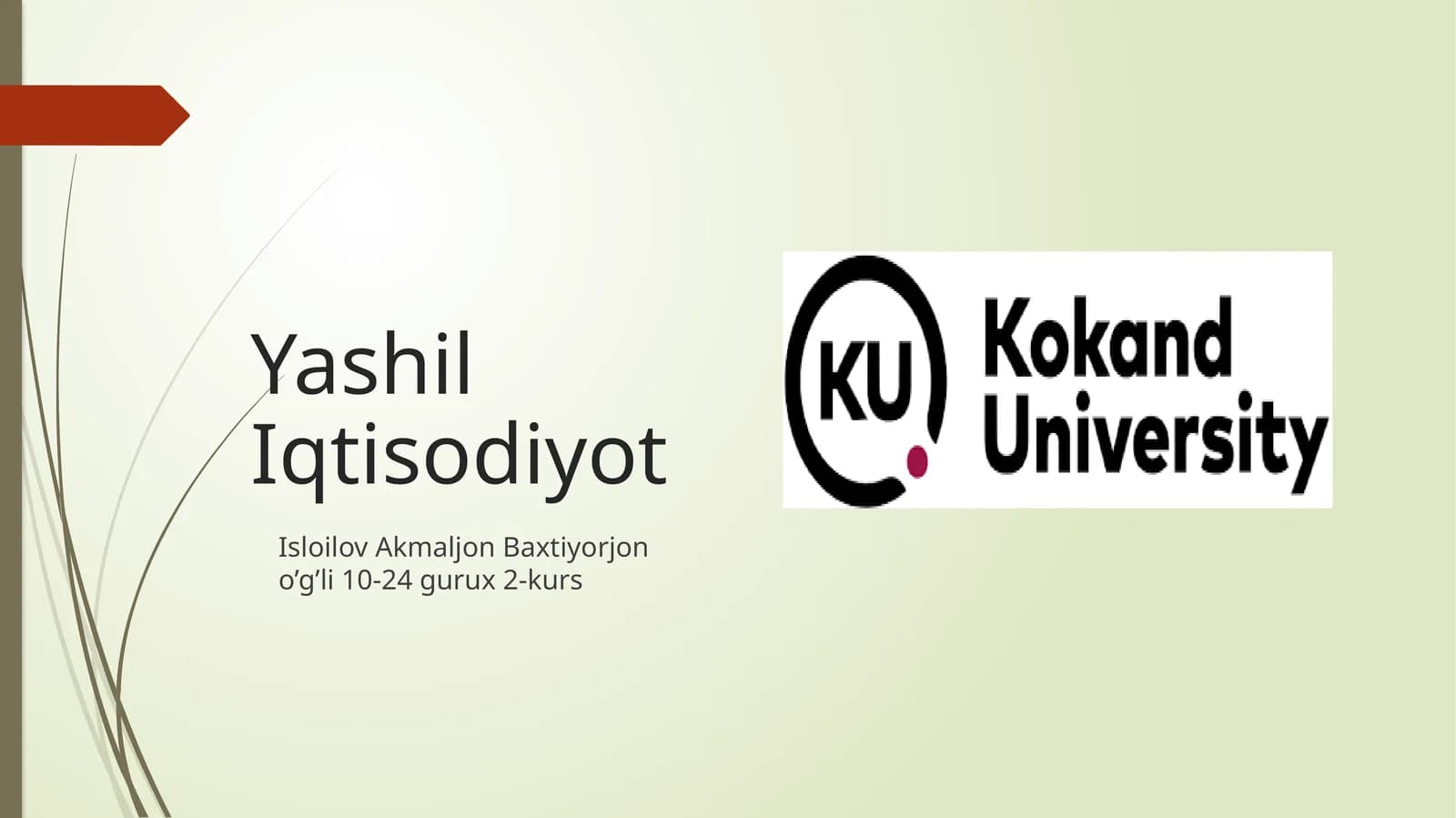 Yashil Iqtisodiyot